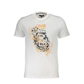 Cavalli Class White Cotton T-Shirt -   -  Cavalli Class.